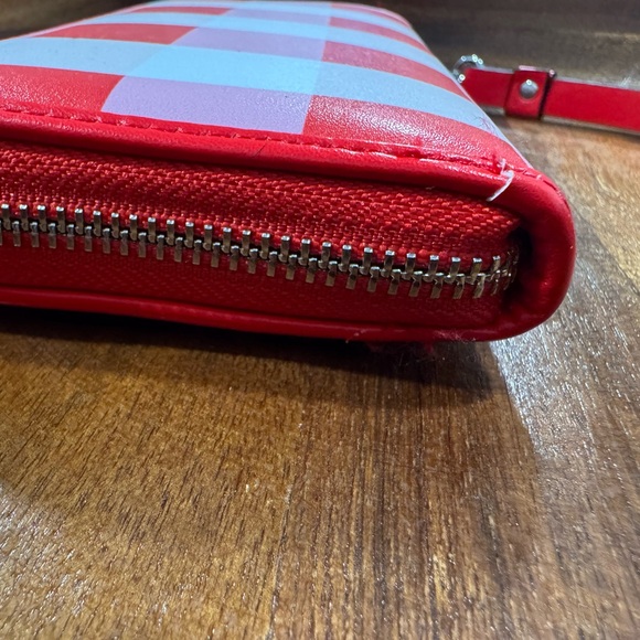 Dabney Lee Red Plaid Wallet with Strawberry Design - Picture 8 of 9